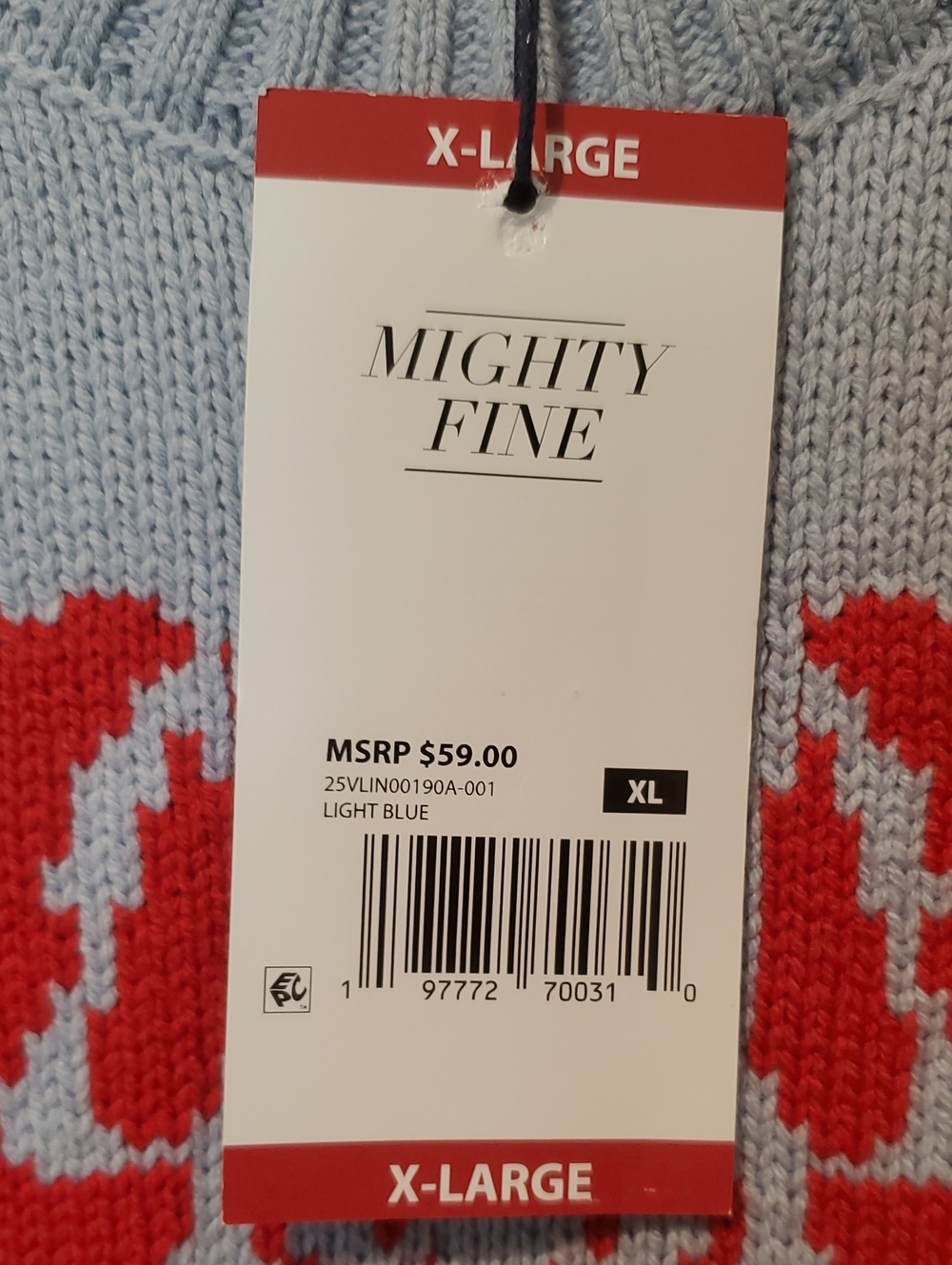 NWT Mighty Fine Light Blue Nautical Lobster Crewneck Sweater - Women Size XL - Picture 6 of 8